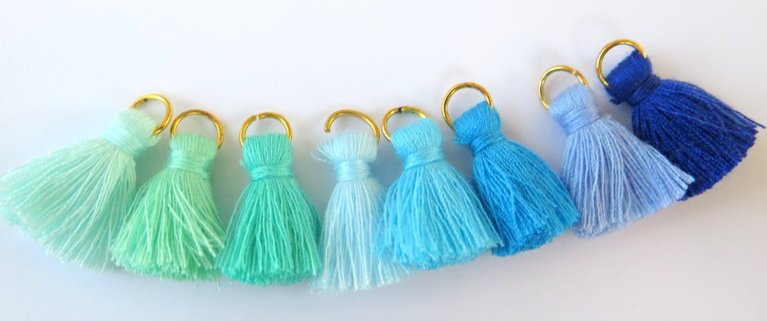 Mint Tassels Blue Tassels Cotton Tassels 8 Color Blue and Etsy