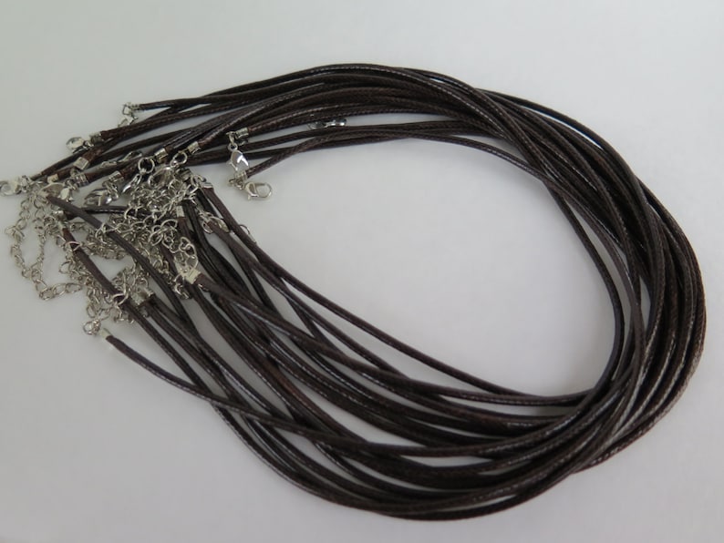 1 piece Brown Leather Necklace Cord with Lobster Clasp Zardenia 17 inches Brown Necklace Brown Cord Diy Necklace