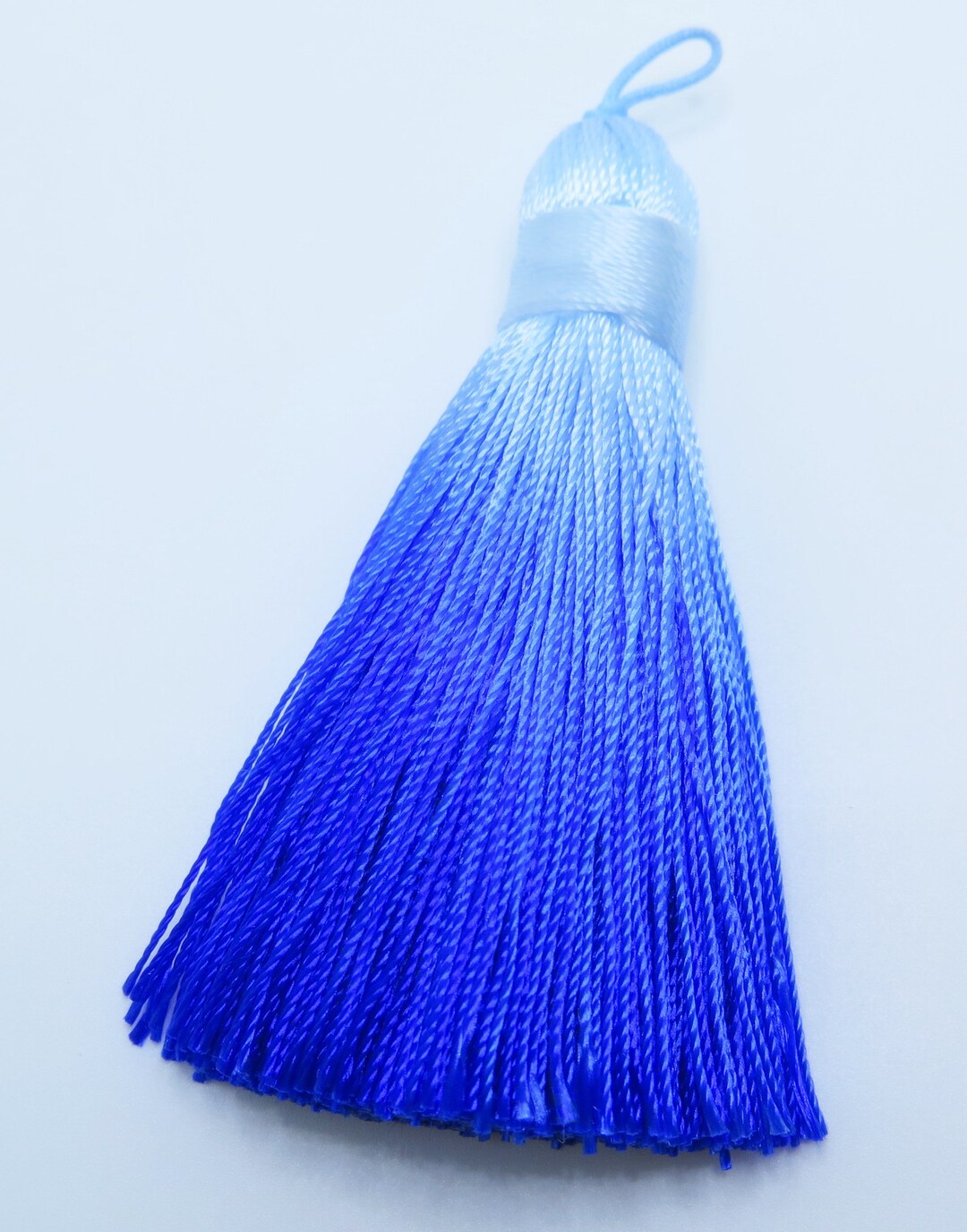 Blue Tassels, Ombre Tassels, Gradient Tassels, Large Silk Tassels, Blue
