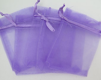 Purple Organza Bags 7x9cm (2.75x3.5 in), 10pcs Wedding Favor Bags, Party Favor Bags, Gift Bags, Findings, Jewelry Pouches