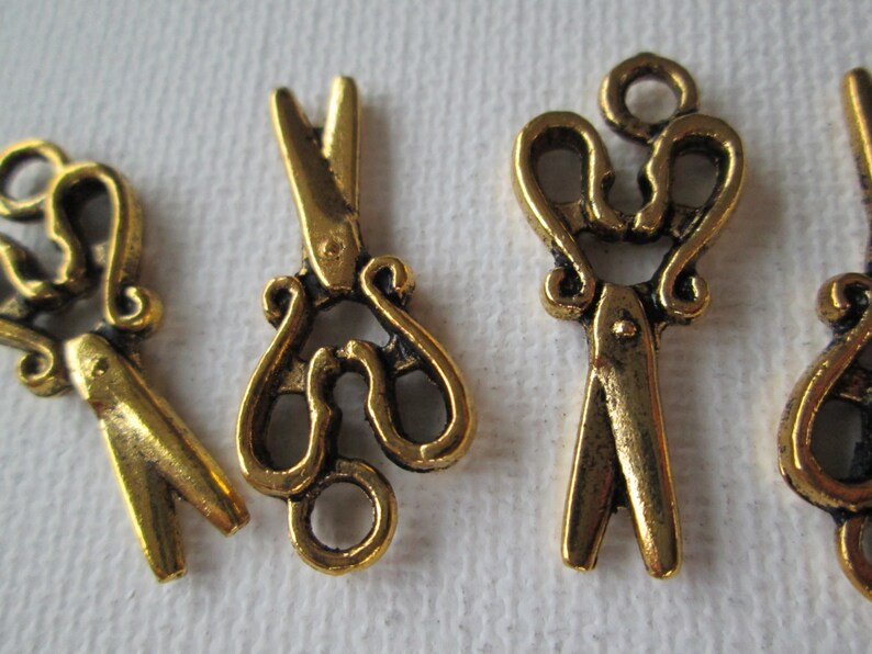 Gold Scissor Charms Antique Gold Scissors 5pcs 28x13mm DIY Etsy
