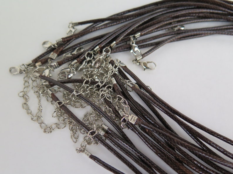 1 piece Brown Leather Necklace Cord with Lobster Clasp Zardenia 17 inches Brown Necklace Brown Cord Diy Necklace