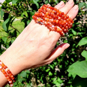 Carnelian Bracelets, Carnelian Gemstone Bracelets, Stretch Bracelets