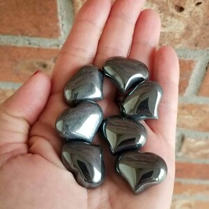 Hematite Heart Stones, Worry Stones, Pocket Stones, Heart Worry Stones, Heart Stone, 1 pc Heart Stone, Zardenia