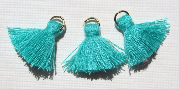 Turquoise Tassels Cotton Tassels Small Tassels 3 Pieces | Etsy