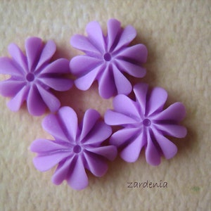 Purple Mini Coral Cabochons, 10mm Resin Flowers, 4pcs DIY Flowers, Purple Cabochons, DIY Findings and Craft Supplies, Zardenia