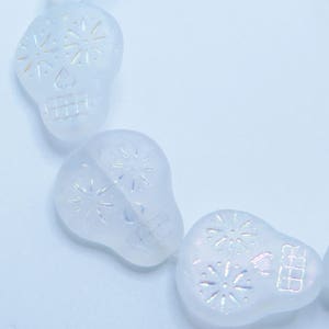 Czech Beads, Sugar Skull Beads, Matte Crystal Skulls, 2 pieces, SSB10, 20X17mm, Jewelry Supplies, Zardenia