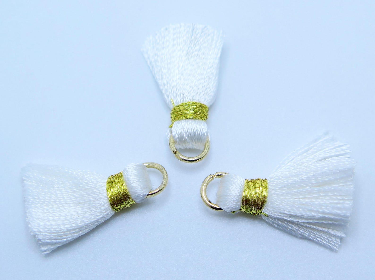 White Tassels White and Gold Tassels Short Tassels Cotton Etsy