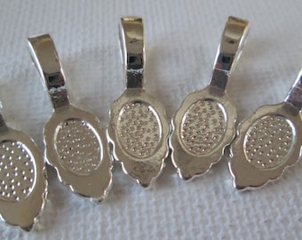 Silver Bail Settings, 5 pcs, Bails, Jewelry Bails, Bail Settings, 26x8mm, Diy Supplies, Zardenia
