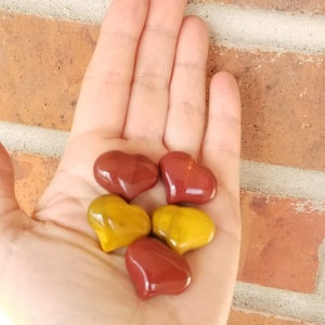 Multicolor Mookaite Jasper Heart Stone, Crystal Hearts, Pocket Worry Stone, Worry Stone