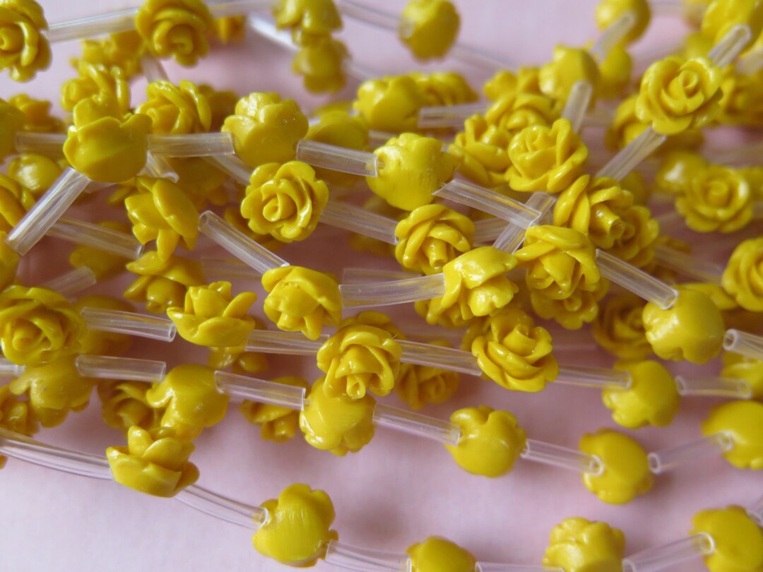 Yellow Flowers, Yellow Mini Roses, 12pcs Mini Rose Flower Cabochons ...