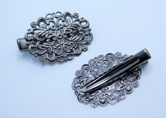 Filigree Hair Clips, Hair Accessory, Wedding Hair Clips, Diy  display picture 1