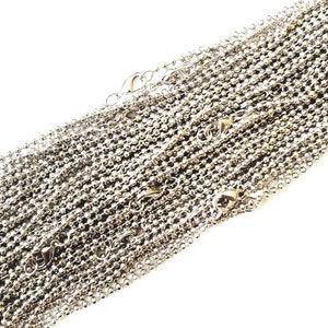 Ball Chain, Antique Silver Ball Chain, Ball Chain Necklace, Diy Necklace, 20 inch chain, 1 Piece Necklace, Zardenia