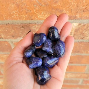 Sodalite Heart Stones, Worry Stones, Pocket Stones, Heart Pocket Stone, Sodalite Crystal Heart