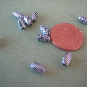 Cylinder Beads, Tube Beads, Silver Toned Pewter Beads, 6 pieces, 5mmx2mm Cylinder, DIY Beads, Zardenia