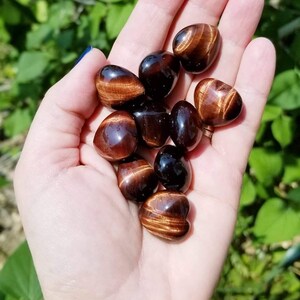 Red Tiger&#39;s Eye Heart Stones, Worry Stones, Pocket Stones, Heart Worry Stones, Pocket Heart, 1 pc Heart Stone, Zardenia