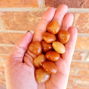 Orange Aventurine Heart Stones, Small Crystal Hearts, Pocket Hearts, Heart Palm Stones