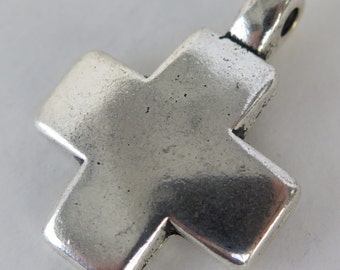 Cross Pendant, Cross Charm, Silver Cross, Cross Bead, 1 piece, 35x25mm Cross, C5