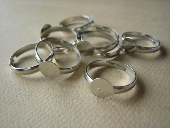 Ring Blanks, Rings, Brass Ring Blanks, Silver Toned Rings