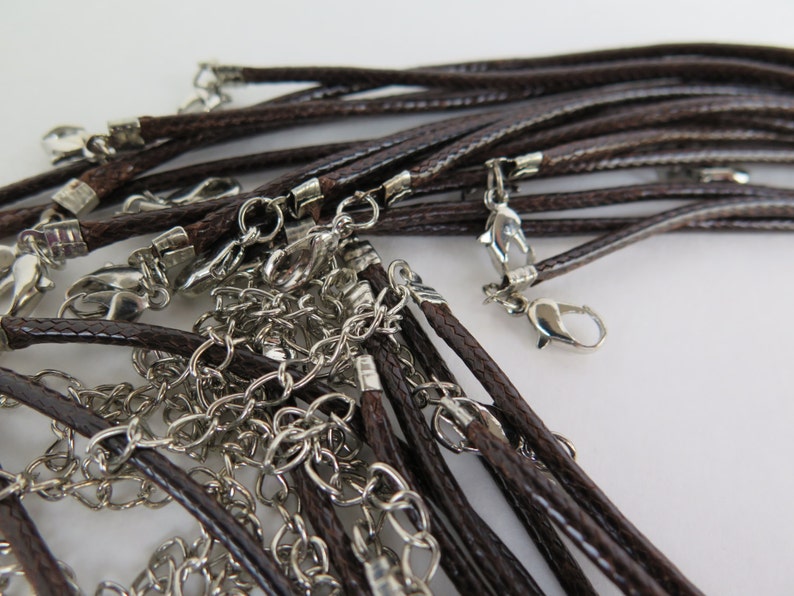 1 piece Brown Leather Necklace Cord with Lobster Clasp Zardenia 17 inches Brown Necklace Brown Cord Diy Necklace
