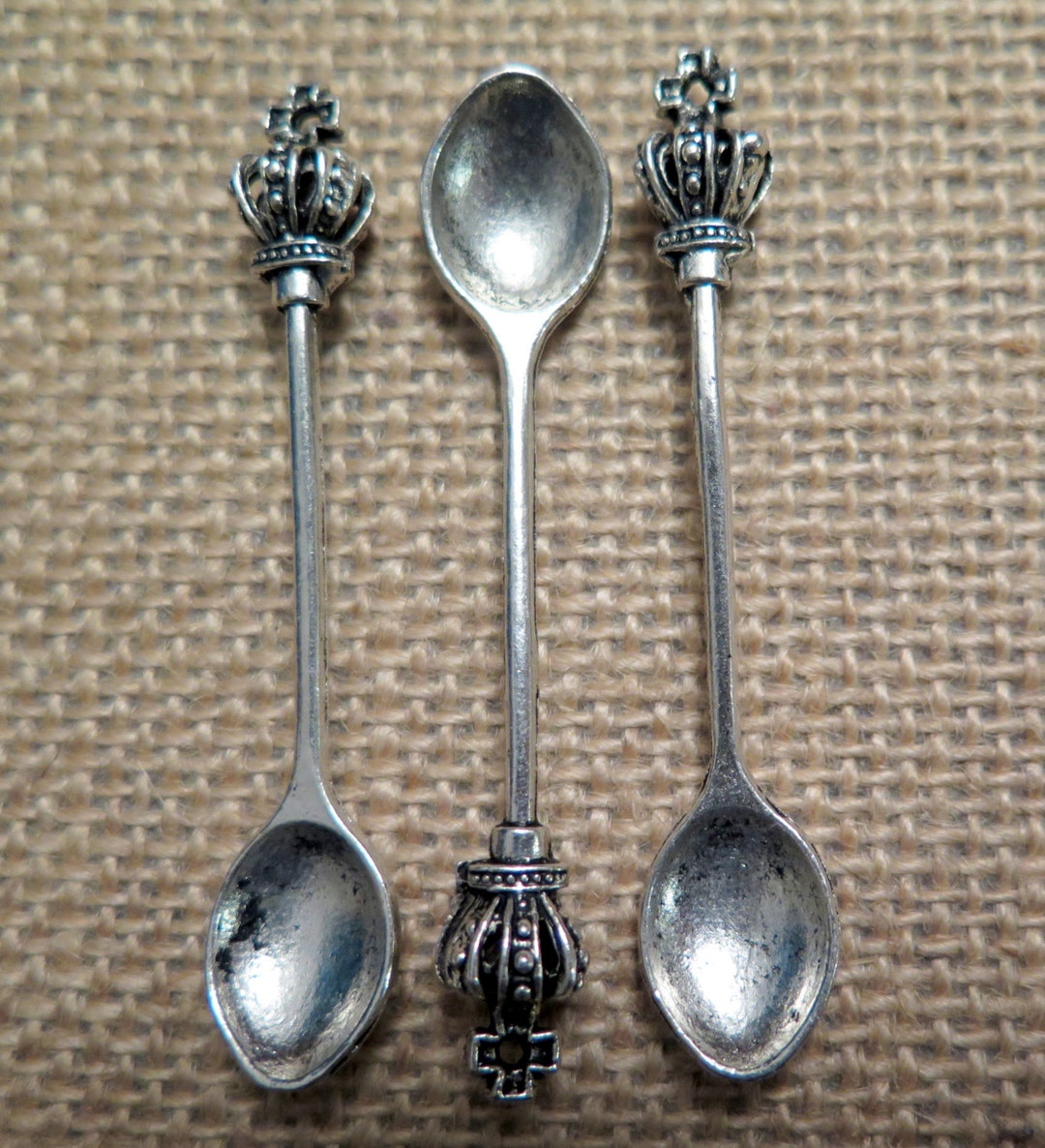 3PCS Large Spoon Charms Silver Toned 59x11mm Findings by Zardenia Etsy