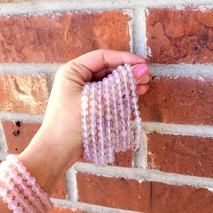Lavender Amethyst Bracelets, Stretchy Gemstone Bracelets, Gemstone Bracelet
