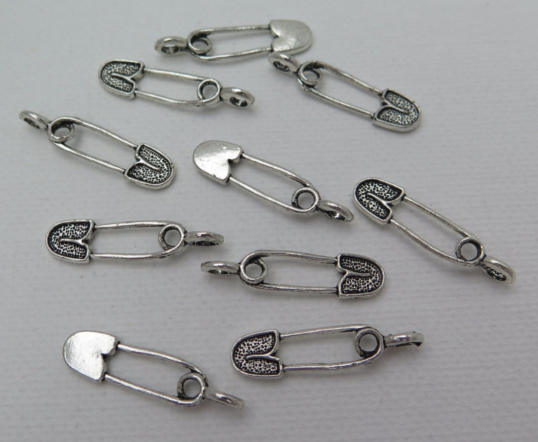 Safety Pin Charms Silver Safety Pins 29mm Pins Pin Charms Etsy