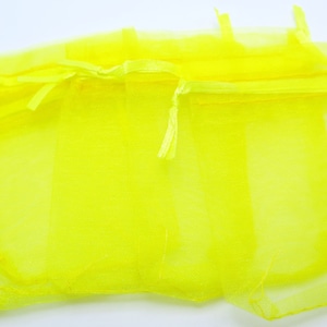 Yellow Gift Bags, Organza Bags, 20 pieces, 7x9cm (2.75x3.5 in), Gift Bags, Wedding Favor Bags, Party Favor Bags, Jewelry Pouches, Zardenia