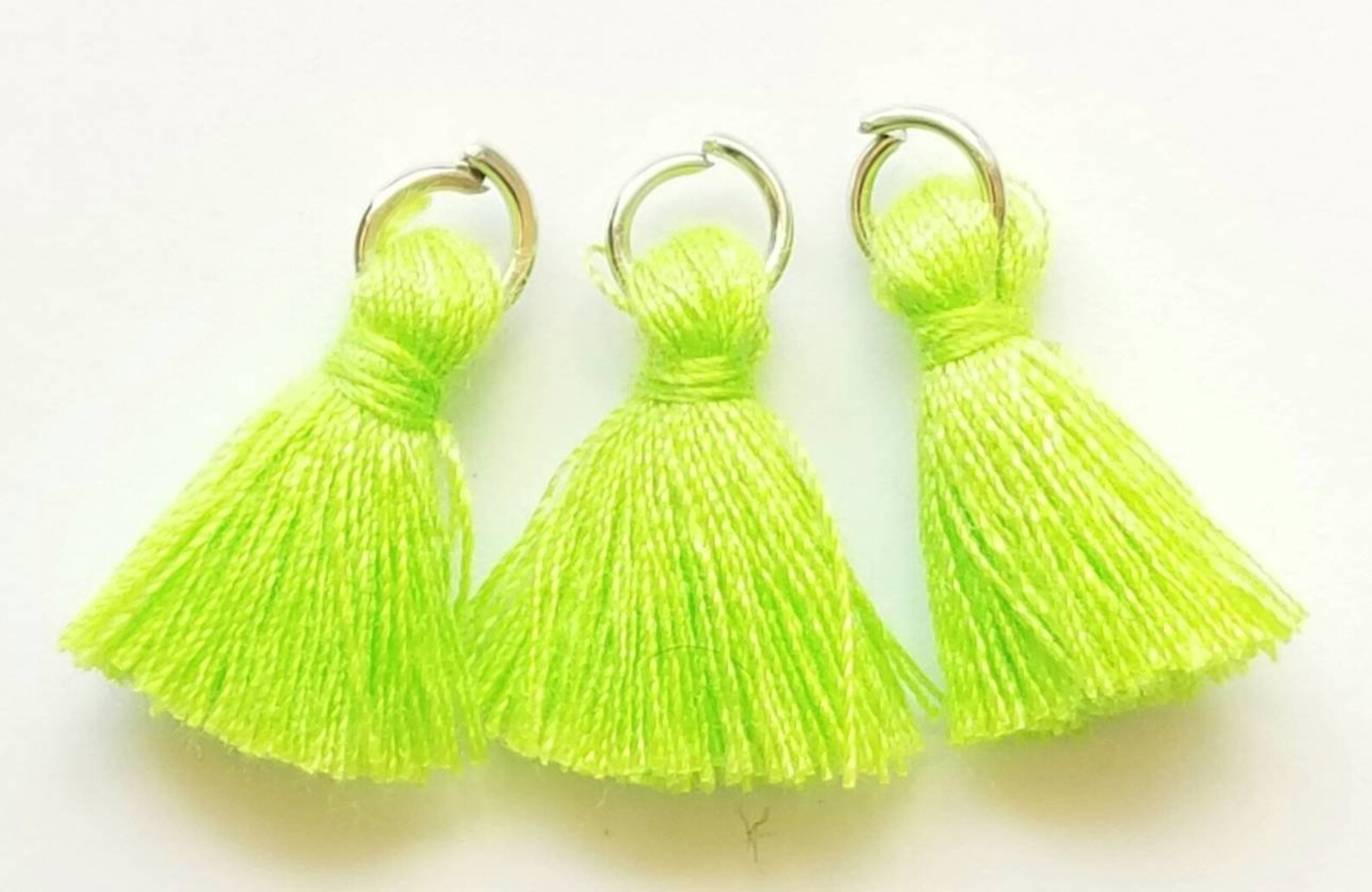 Neon Green Tassels Green Short Cotton Tassels Small Tassels Etsy