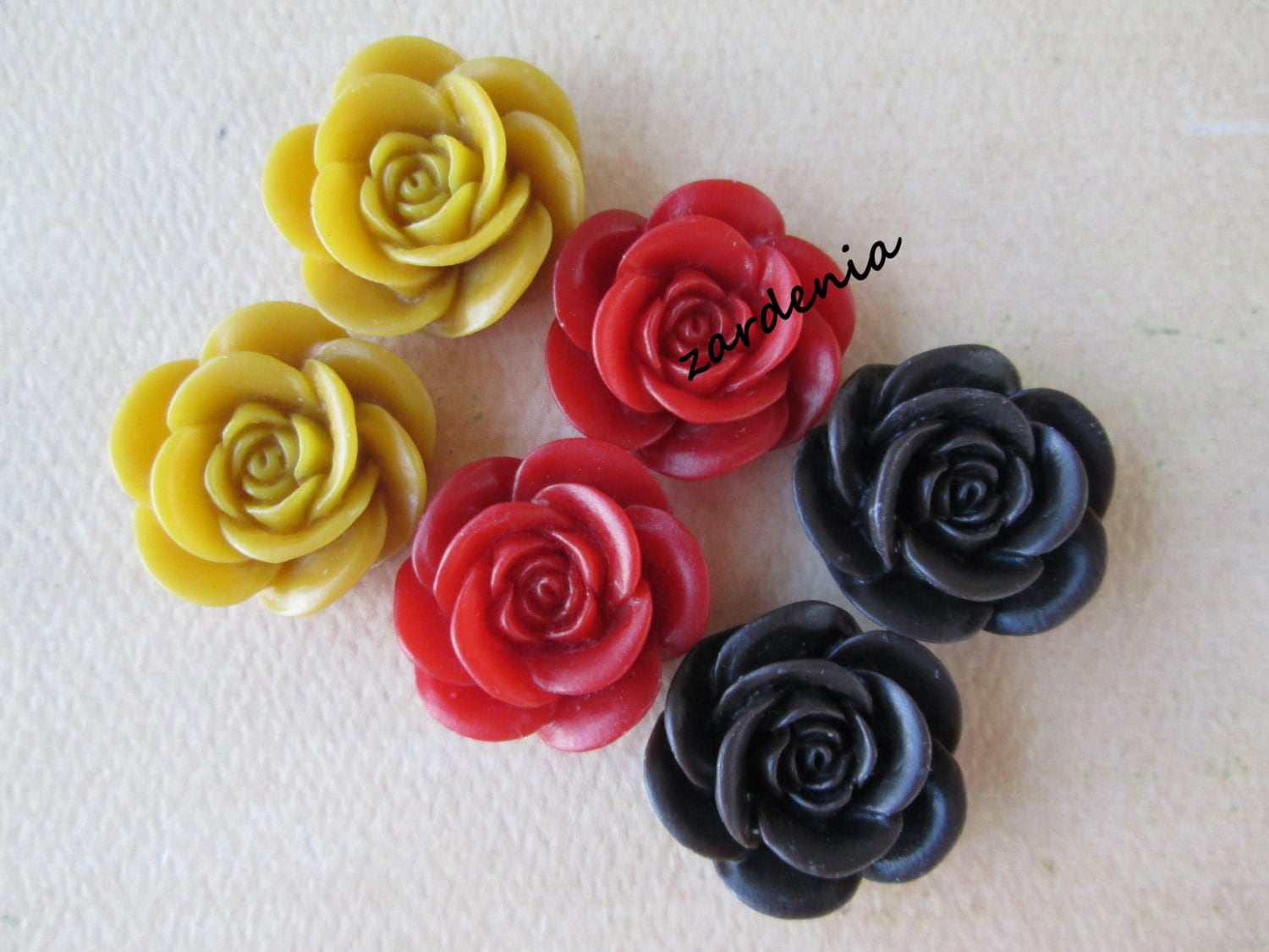 Roses, Resin Roses, 18mm Roses, DIY Flowers, 6pcs Rose Flower Cabochon ...