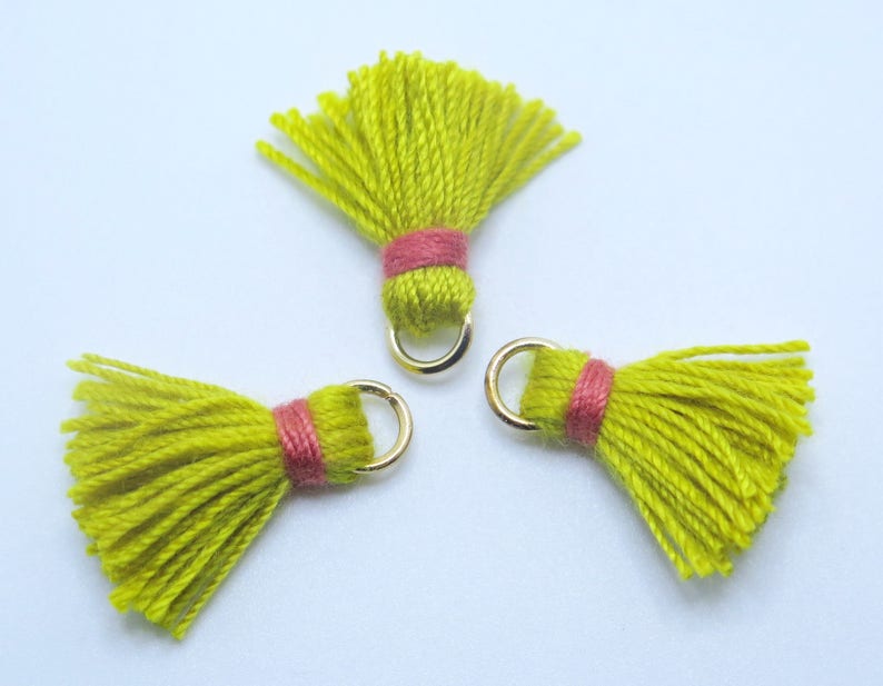 Goldenrod Tassels With Coral Binding Gold Plated Jump Ring - Etsy