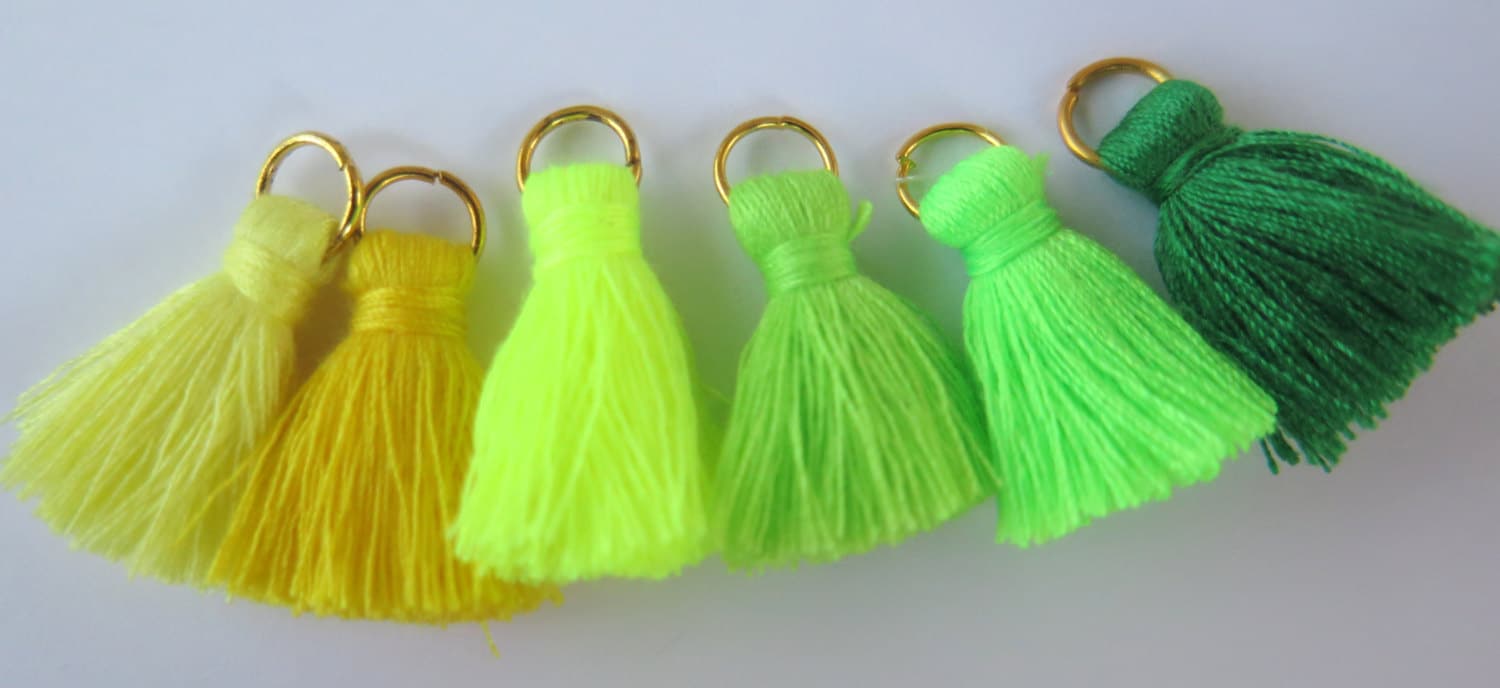 Green Tassels Yellow Tassels Neon Tassels Small Tassels 6 Etsy