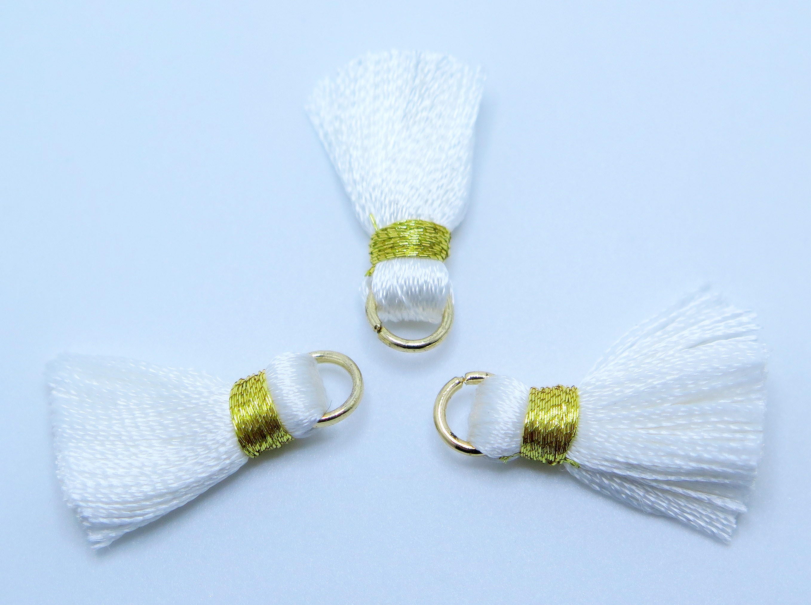 White Tassels White and Gold Tassels Short Tassels Cotton Etsy