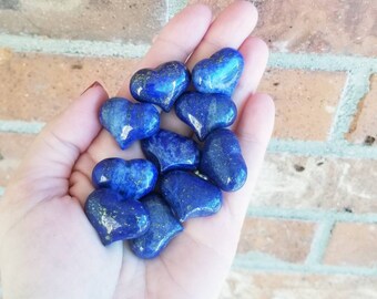 Lapis Heart Stones, Worry Stones, Pocket Stones, Heart Worry Stones, Lapis Heart, 1 pc Heart Stone, Zardenia