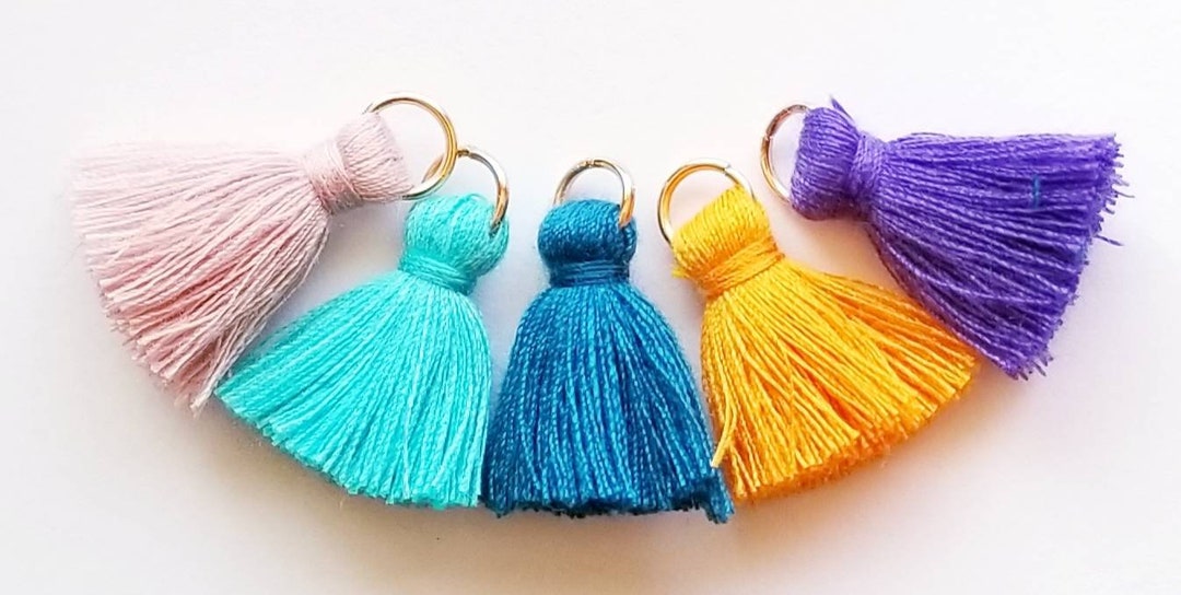 Teal Tassels Blush Pink Tassels Sampler Mix Z20 5pcs 25mm 5 - Etsy