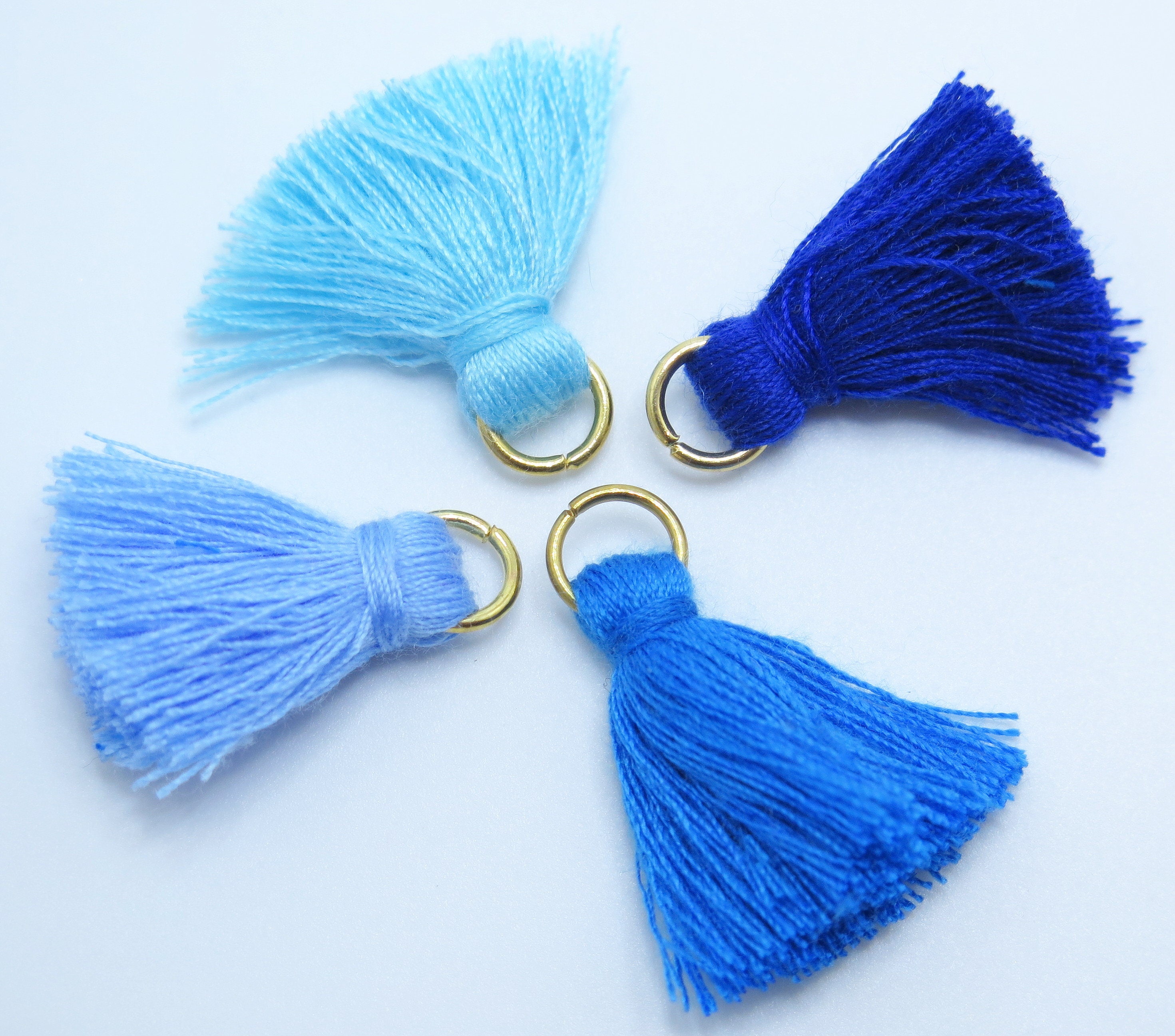 Blue Tassels Tassel Mix 6 4 Color Sampler Pack Small Cotton Etsy