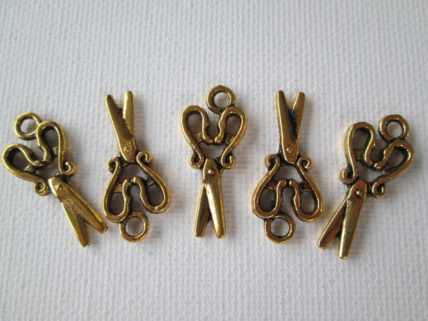 Gold Scissor Charms Antique Gold Scissors 5pcs 28x13mm DIY Etsy