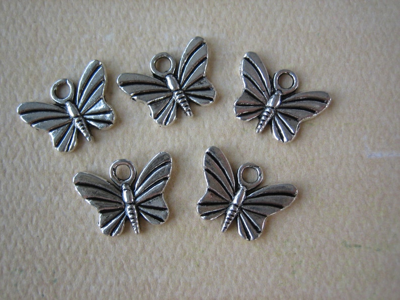Butterfly Charms Silver Butterflies 5PCS Small Butterfly Etsy