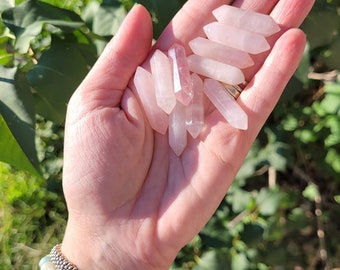 Rose Quartz Crystal Points, Rose Quartz Point, Crystal Points, Double Crystal Points