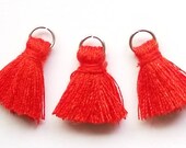 Red Tassels, Small Cotton Tassels, Small Tassels, 3 pieces 20mm Tassel, TSL204