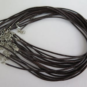 Brown Cord, Brown Necklace, Brown Leather Necklace Cord with Lobster Clasp, 17 inches, Diy Necklace, Zardenia, 1 piece