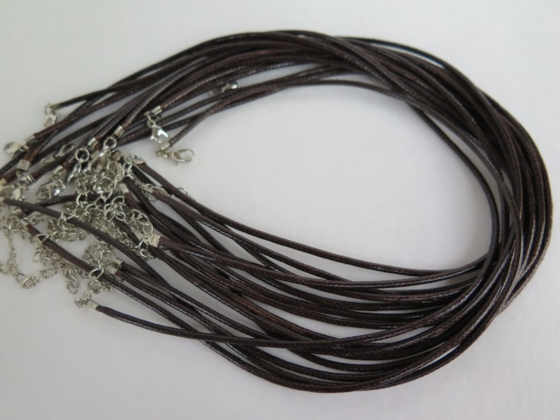 1 piece Brown Leather Necklace Cord with Lobster Clasp Zardenia 17 inches Brown Necklace Brown Cord Diy Necklace