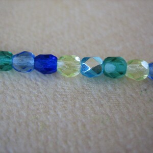 38PCS Blue Lagoon Mix Fire Polished Round Czech Glass Beads, 4mm Czech Glass Beads, Small Czech Glass Beads image 2