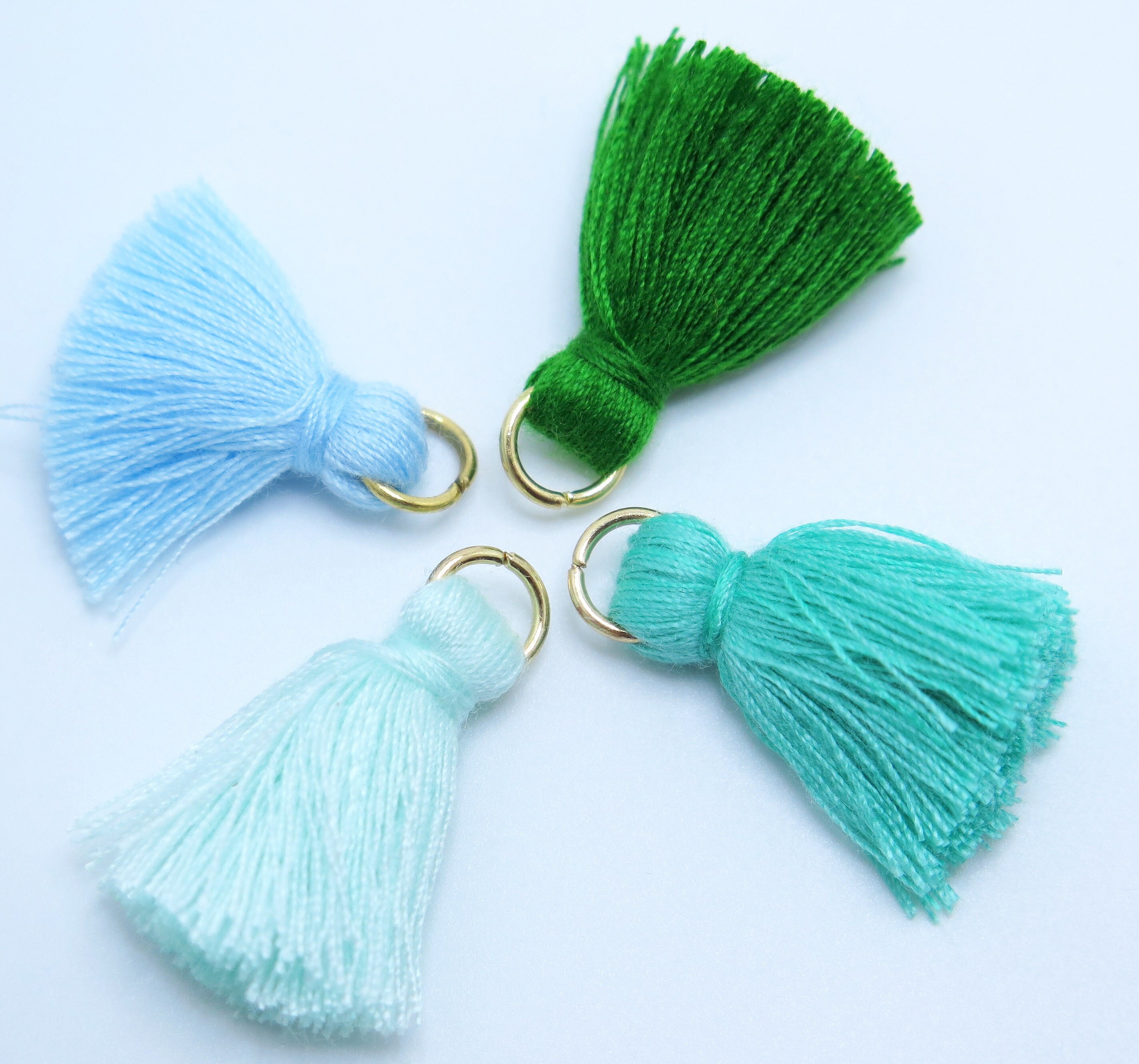 Turquoise Tassel Aqua Tassels Tassel Mix 5 4 Color Sampler Etsy UK