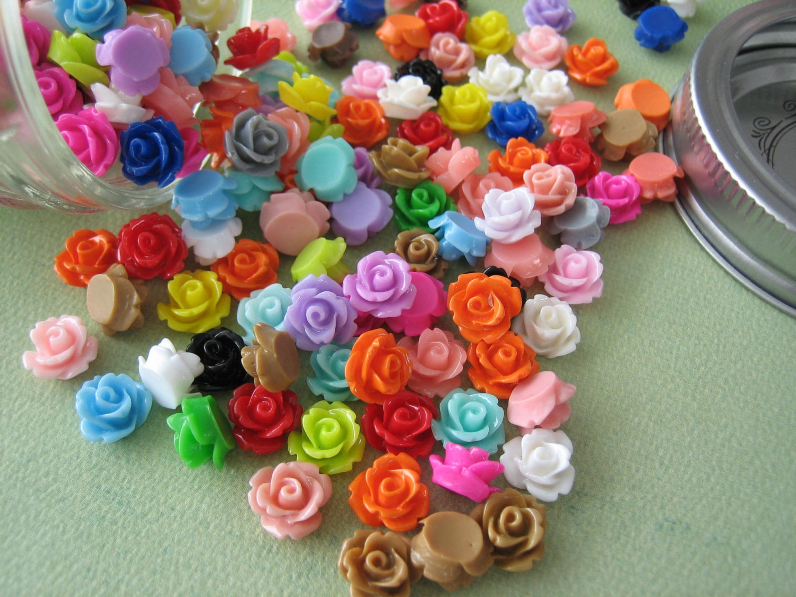 Mini Roses in a Glass Jar, 150 Pieces Sampler Pack Mini Flower ...