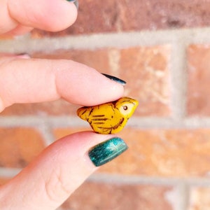 Bird Beads, Czech Glass Beads, Yellow Czech Glass Bird Bead, 1 piece, DIY Jewelry Supplies, Zardenia