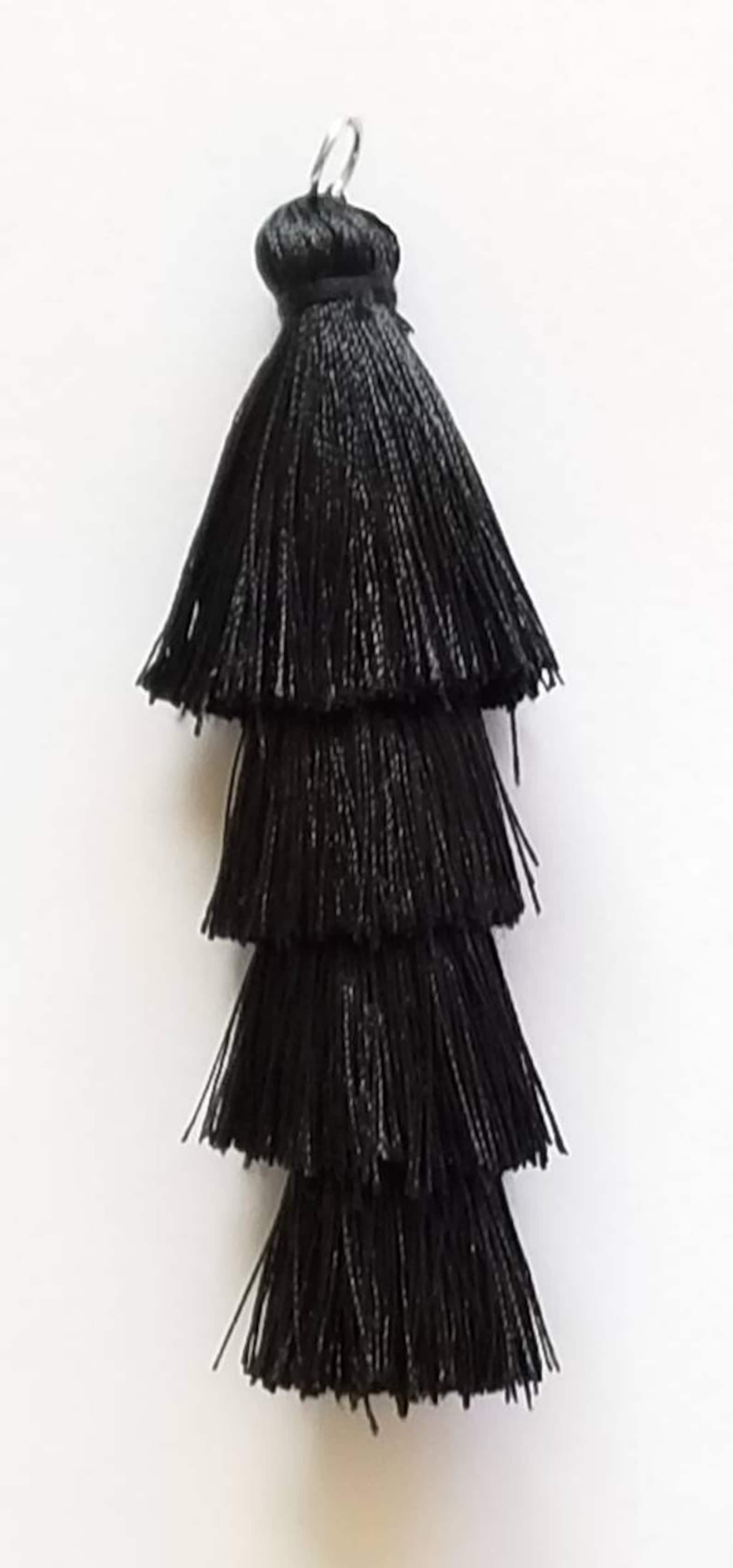 Black Tassels DIY Tassels Four Tier Black Tassel Long Etsy