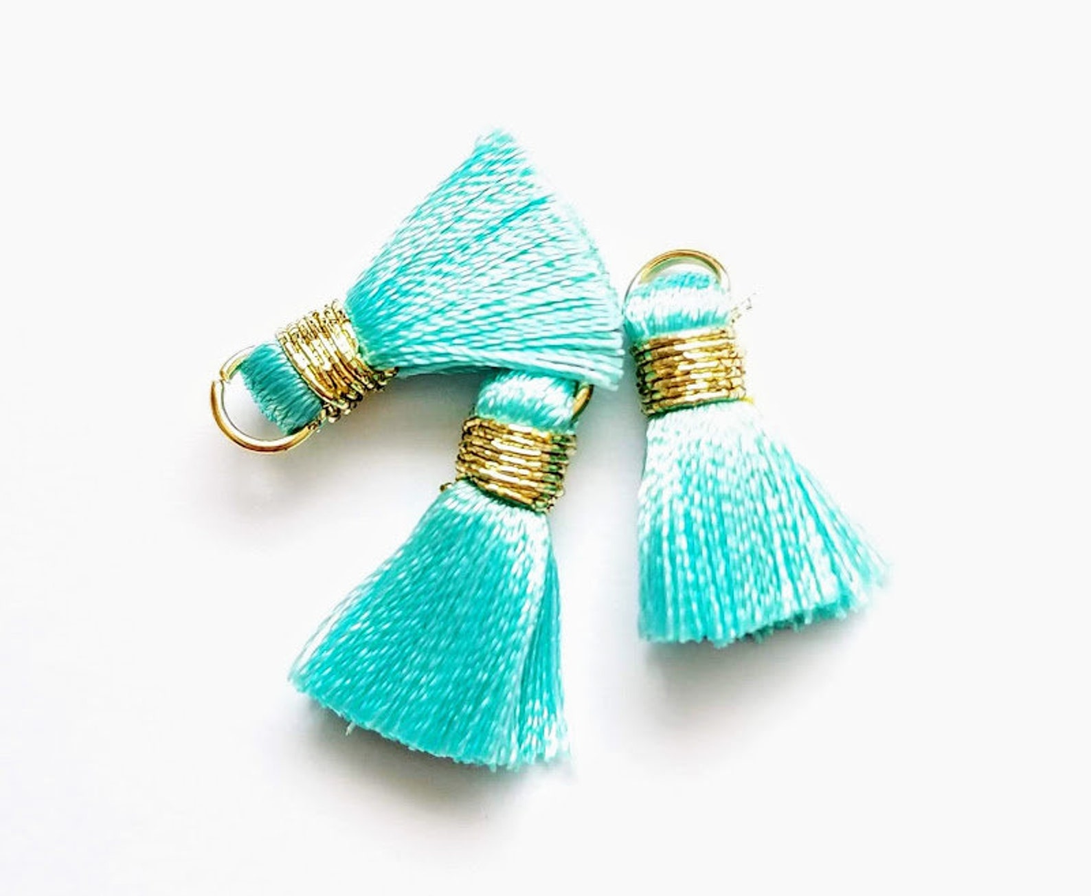 Tassels Short Tassels Mint Tassels Mint and Gold Tassels Etsy