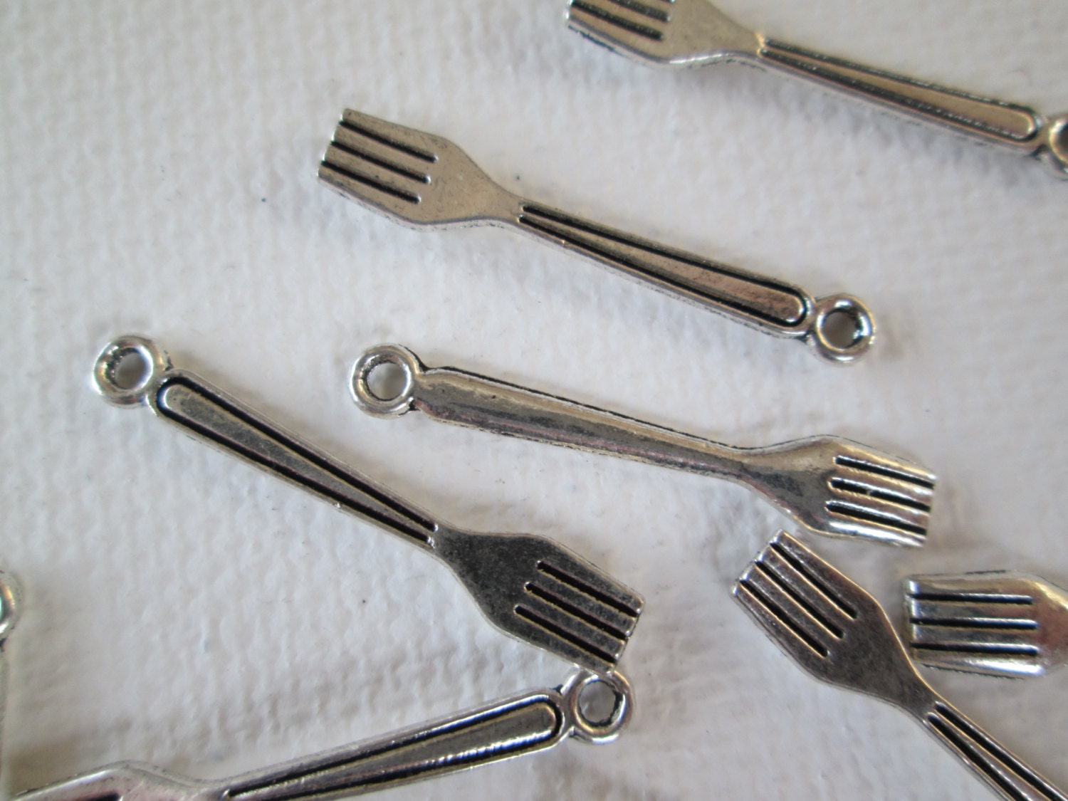 Fork Charms 10pcs Silver Toned Fork Charms 25mm Fork Charms Etsy