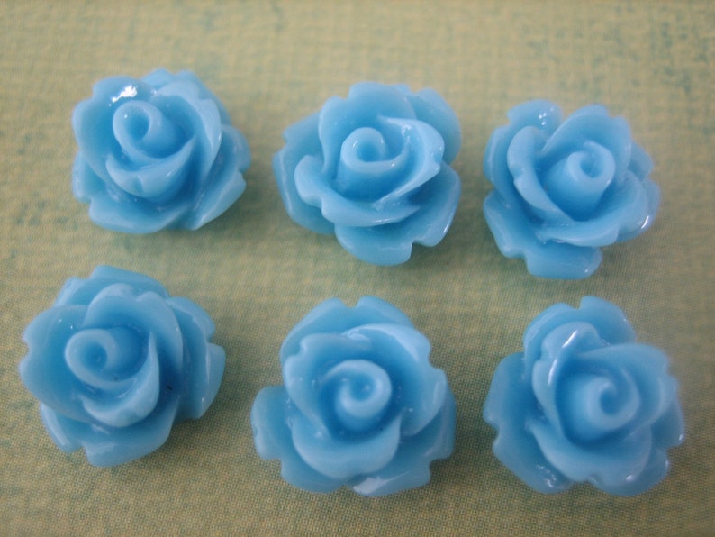 Blue Mini Roses Blue Roses 6pcs Light Blue Mini Rose Resin | Etsy